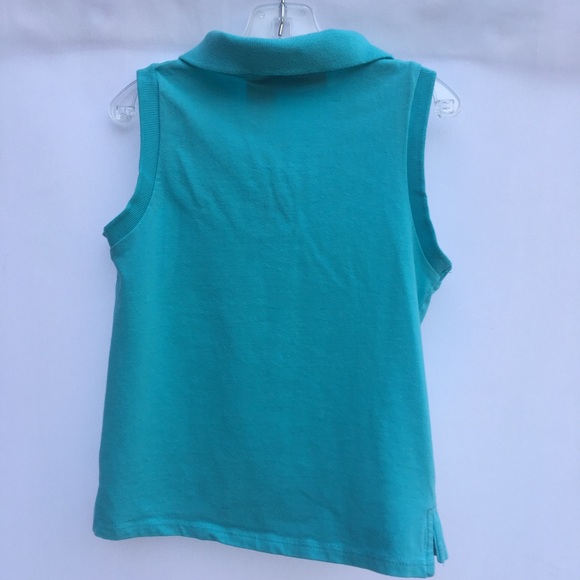 GreenDog Girl Blueish/Green Medium Sleeveless Polo - Picture 9 of 12